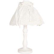 Clayre & Eef Tafellamp Ø 23x40 cm Wit Hout Bureaulamp