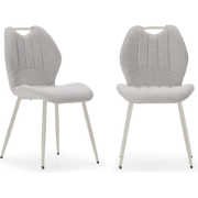 Set van 4 stoelen in stof met zwarte metalen poten L48 cm - MULI
