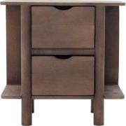 Nachtkastje Donkerbruin Mangohout - 60x38x60cm - 2 Lades - Xavier