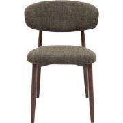 Eetkamerstoel - Groen/Walnoot - Zithoogte 47cm - 54x52x78cm - Alexia -...