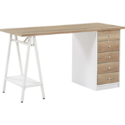 Beliani HEBER - Bureau-Lichte houtkleur-Spaanplaat