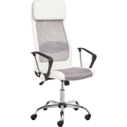 Beliani PIONEER - Bureaustoel-Wit-Kunstleer