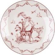Clayre & Eef Ontbijtbord  Ø 20 cm Beige Rood Porselein Rendieren en bo...