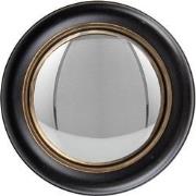 Clayre & Eef Spiegel  Ø 14 cm Zwart Goudkleurig Hout Glas Rond Grote S...