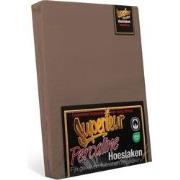 Superieur Hoeslaken - 140x200 cm - Taupe - 100% katoen