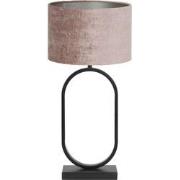 Tafellamp Jamiri/Gemstone - Zwart/Oud roze - Ø30x67cm