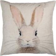 Clayre & Eef Kussenhoes 45x45 cm Beige Polyester Konijn