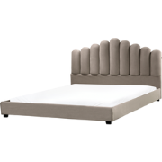 Beliani VINCENNES - Tweepersoonsbed-Beige-Fluweel