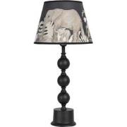 Clayre & Eef Tafellamp  Ø 27x57 cm  Zwart Grijs Keramiek Rond Olifante...