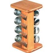 Roterend Kruidenrek met 8x Glazen kruiden potjes - Kruidenpotjes Kruid...