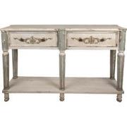 Clayre & Eef Sidetable 141x36x92 cm Grijs Hout Wandtafel