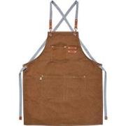 Clayre & Eef Keukenschort 63x75cm Bruin Polyester