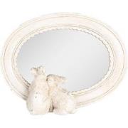 Clayre & Eef Tafelspiegel 22x5x17 cm Beige Kunststof Glas Ovaal Konijn...