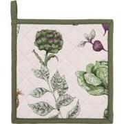 Clayre & Eef Pannenlap  20x20 cm Beige Groen Katoen Vierkant Groenten ...