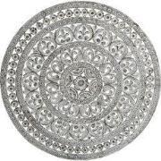 PTMD Jazzlyn White Antique MDF Wall Panel Round Carved