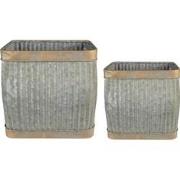 Clayre & Eef Planthouder  38x27x39 cm Grijs Groen Metaal Rechthoek Blo...
