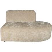 PTMD Lujo Sofa Cream Fiore Fabric Right Ottoman