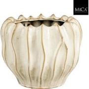 Mica Decorations Bloempot Thom - 31x31x24.5 cm - Keramiek - Gebroken W...