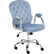 Beliani PRINCESS - Bureaustoel-Blauw-Fluweel