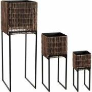 Mica Decorations Bloempot Peta - 38x38x109 cm - Gerecycled Plastic - D...
