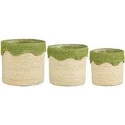 Mica Decorations Mand Fugo - 20x20x20 cm - Zeegras - Groen - Set van 3