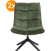 Fauteuil Lucas - Velvet Groen (2x)