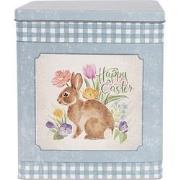 Clayre & Eef Blikken Bewaardoos  21x15x25 / 18x13x22 cm Blauw Roze Met...