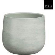 Mica Decorations Bloempot Sevilla - 19x19x16 cm - Terracotta - Grijs