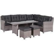 Blue bird lounge-diningset - 5-delig - rechts - grey - reflex black
