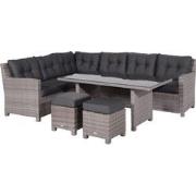 Blue bird lounge-diningset - 5-delig - links - grey - reflex black