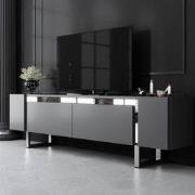 TV Meubel Antraciet Yildiz 180x50x30 - Zilver Frame