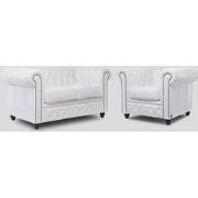 Chesterfield Bank Original Leer | 1 + 2 zits | Wit | 12 jaar garantie