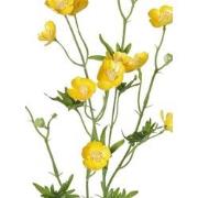 Boterbloemspray shiny 68 cm x12flrs, 3knp 7lvs kunstbloem zijde nepblo...