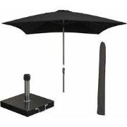 Garden Impressions Lotus stokparasol 250x250 cm - zwart incl 40 kg Cos...