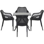 Garden Impressions Air XL tuinset 5-delig zwart - Rimini tuintafel 80x...