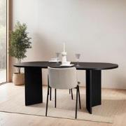 Ovale Eettafel Nina 200 x 90cm, kleur zwart eiken