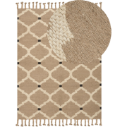 Beliani ORENCIK - Gevlochten-Beige-Jute