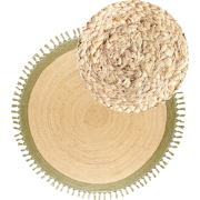 Beliani MARTS - Gevlochten-Beige-Jute