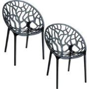 Garden Impressions Crystal tuinstoel zwart - 2 stuks