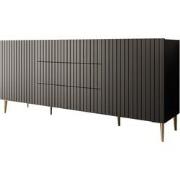 Meubella Dressoir King - Mat zwart - 180 cm - Met lades