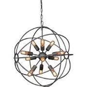 Metalen grijze kroonluchter Spoutnik D70cm
