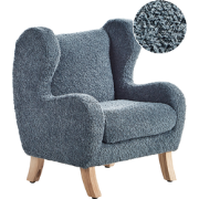 Beliani FARUM - Kinderfauteuil-Blauw-Bouclé