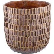 PTMD Vivienne Bloempot - 40x40x40 cm - Cement - Bruin