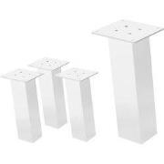 Set van 4 tafelpoten schuin H30 cm wit glanzend gemaakt van staal hoek...