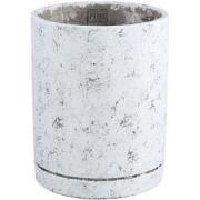 PTMD Bloempot Vik - 20x20x25 cm - Cement - Wit