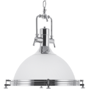 Beliani EBRON - Hanglamp-Wit-Glas