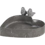 Clayre & Eef Bloempot Hart 19x17x7 cm Grijs IJzer Hartvormig Planthoud...