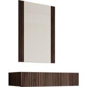 Meubella Kaptafel Tartagal - Donkerbruin eiken - 80 cm - Met spiegel