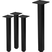 Set van 4 tafelpoten I-Design 42 cm glanzend zwart gepoedercoat staal ...
