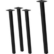 Set van 4 tafelpoten schuin 72 cm glanzend zwart gepoedercoat staal ho...